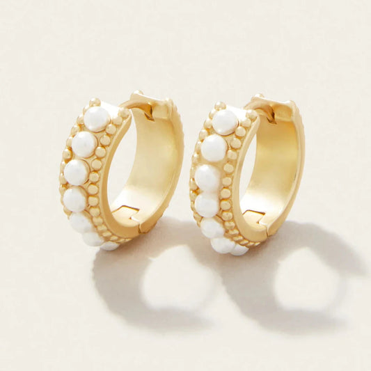 Midi Hoop Earrings Pearl