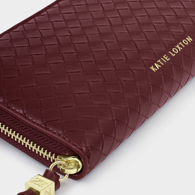 Nova Cherry Woven Texture Large Wallet/Clutch