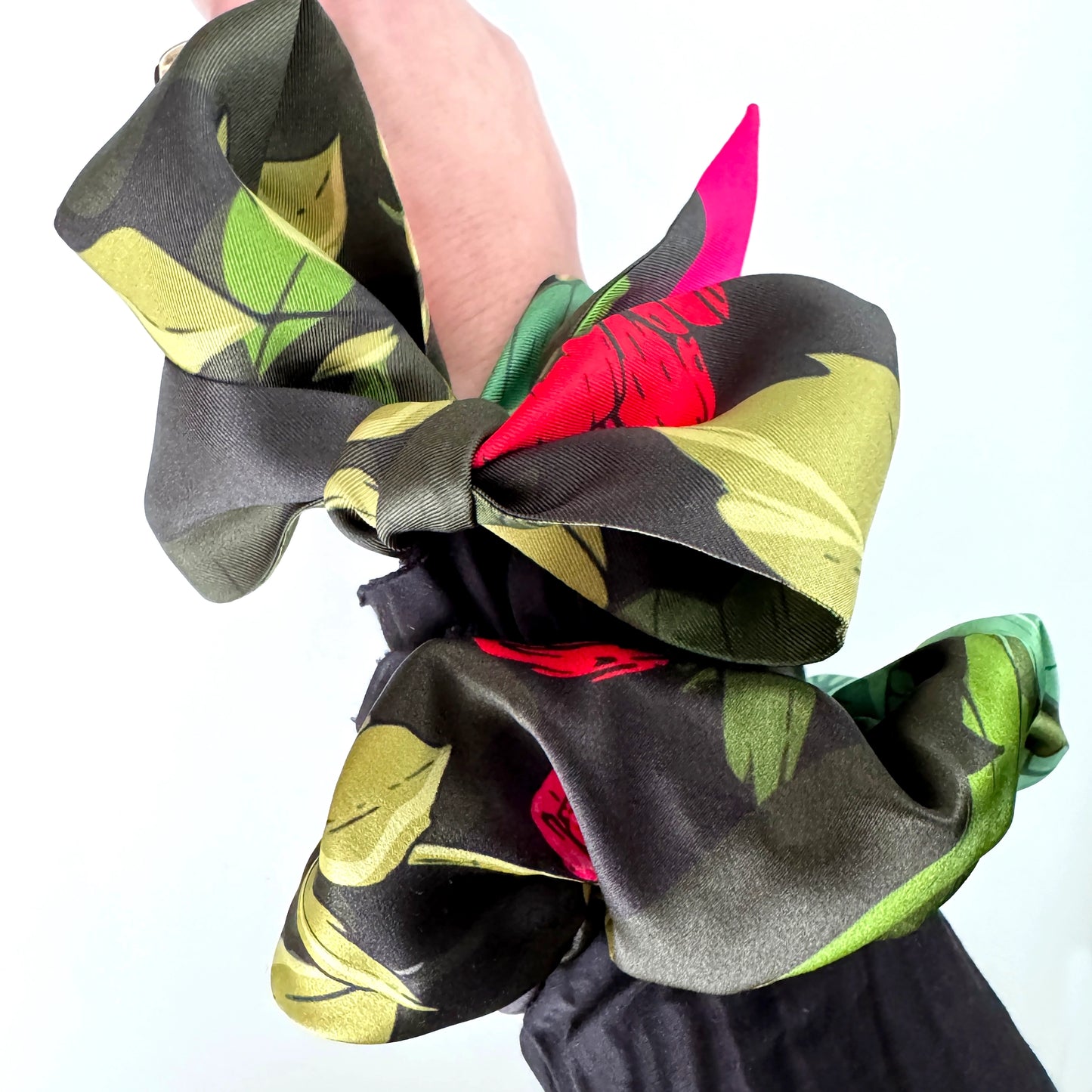 Secret Peony Garden Skinny Silk Scarf Secret