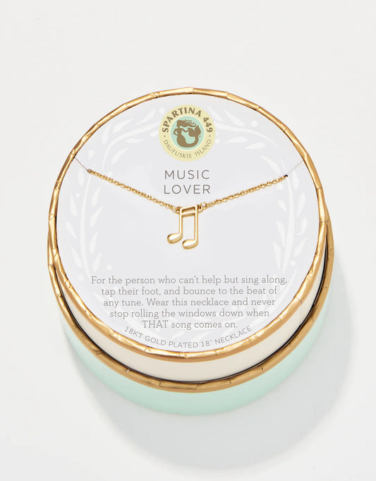 Sea La Vie Necklace Music Lover Note Gold