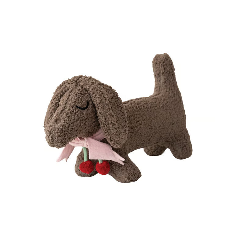 Faux Sherpa Dog Shaped Pillow with Cotton