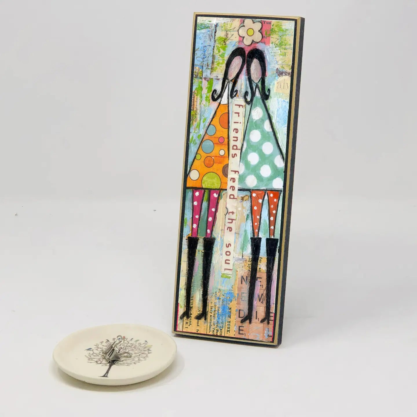 Friends Feed the Soul  9x3 Desk Plaque