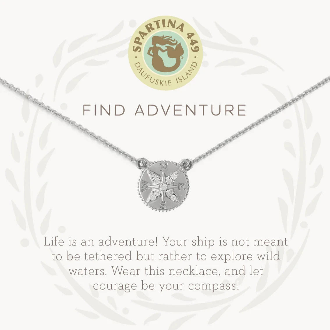 Sea La Vie Necklace Adventure Compass Silver