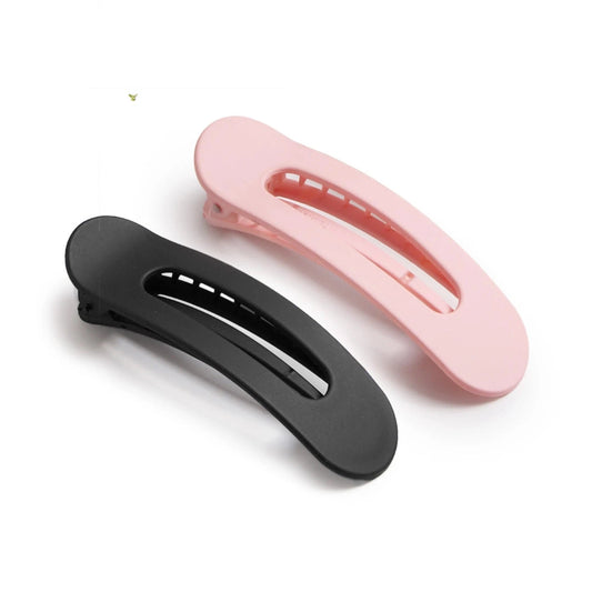 Soft Matte Skinny 2-Pack Flat Lay Claw Clips Raspberry Mocha