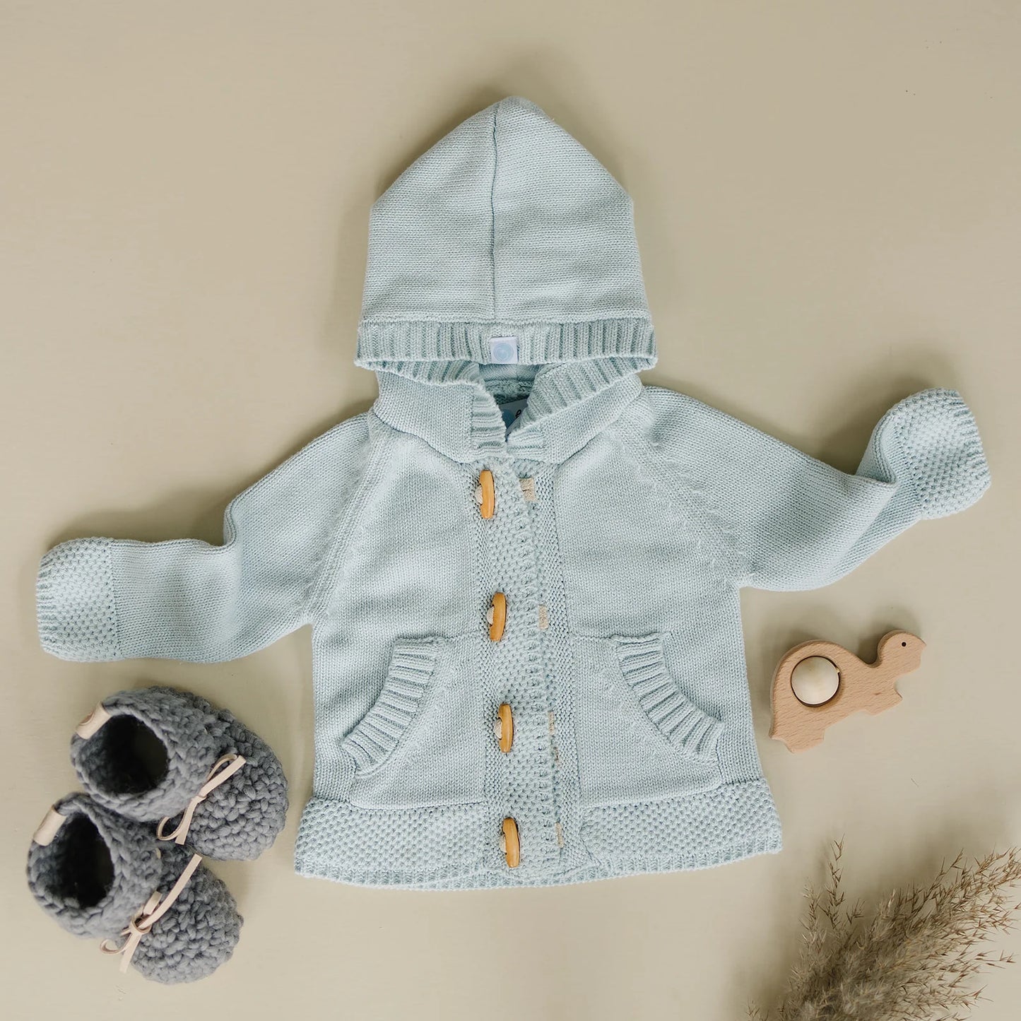 Baby Knit Hoodie Blue