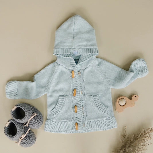 Baby Knit Hoodie Blue