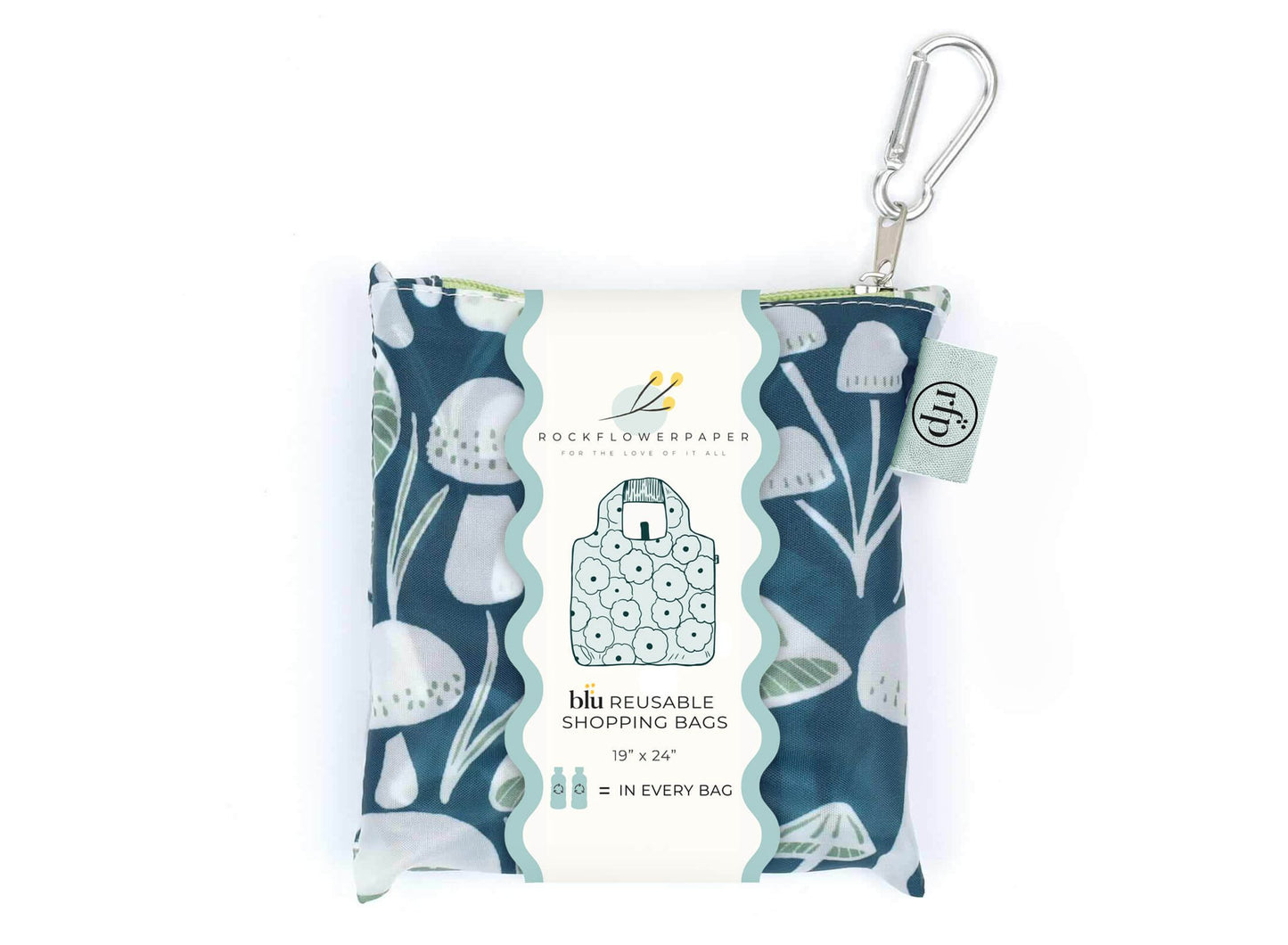 Mushrooms Blu Bag in a Pouch