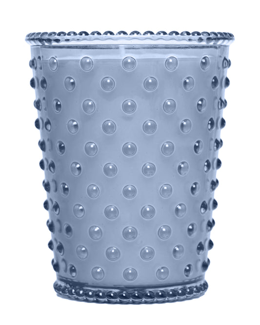 Indigo Denim Hobnail Glass Candle