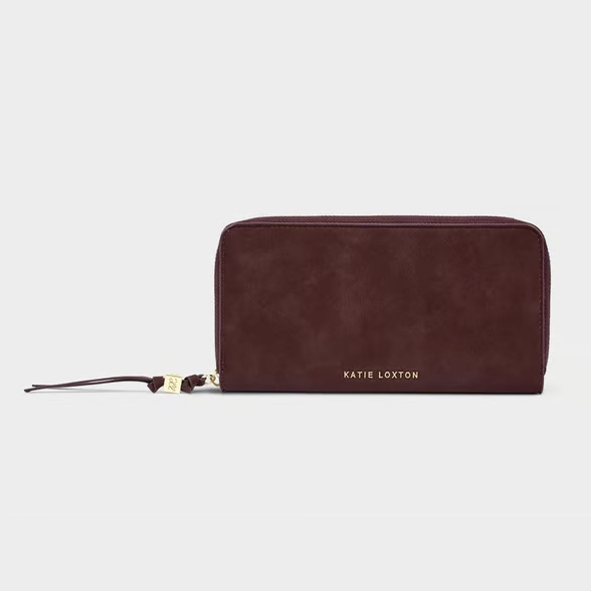 Cherry Suedette Large Wallet/Clutch