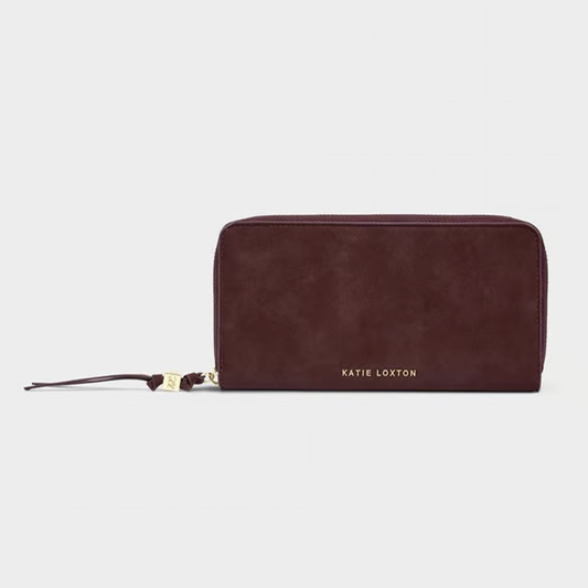 Cherry Suedette Large Wallet/Clutch