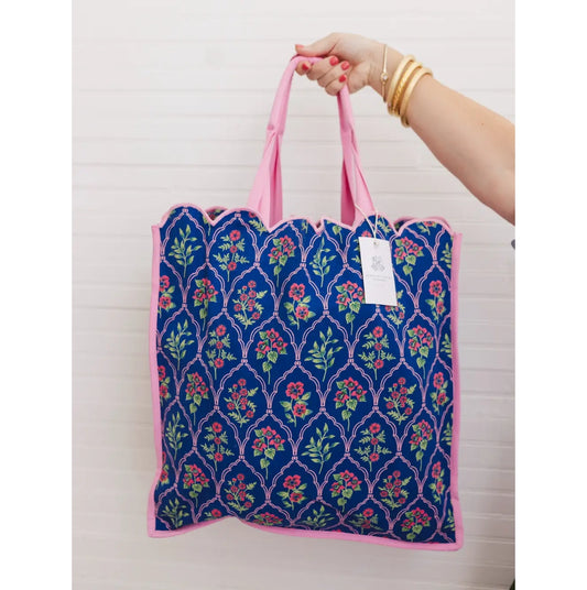 Midnight Luxe Scalloped Large Tote Bag Sale