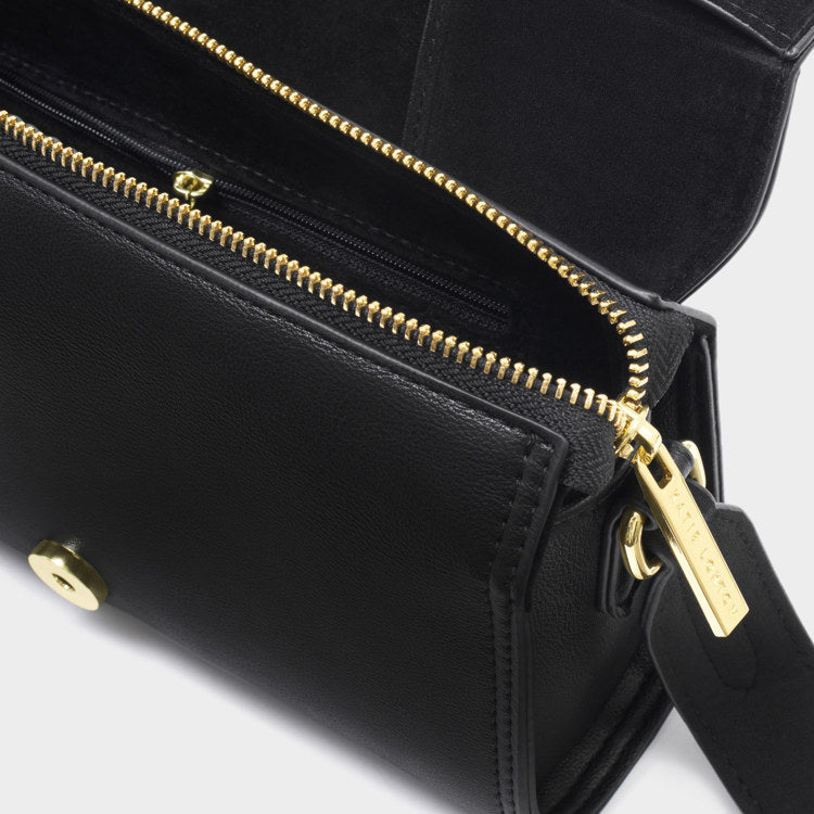 Taya Crossbody Bag Black Suedette