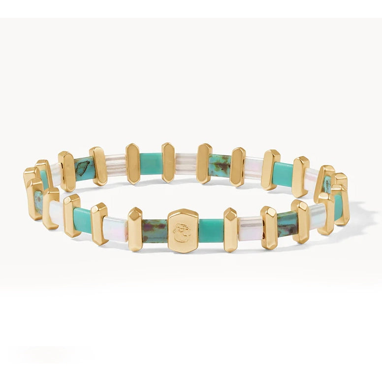 Beach Tila Stretch Bracelet Turquoise