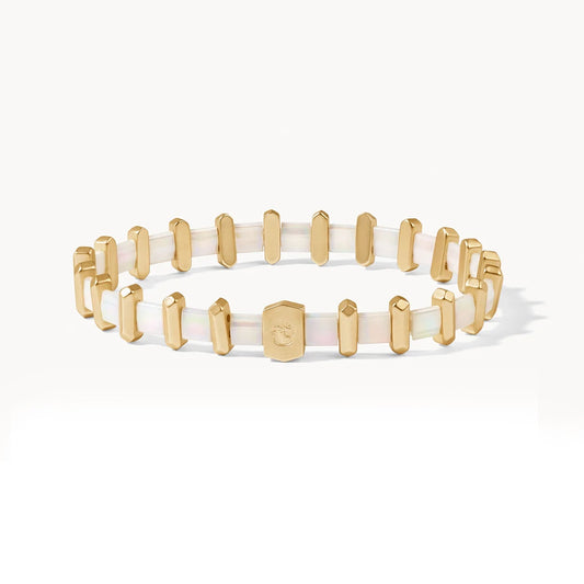Beach Tila Stretch Bracelet White