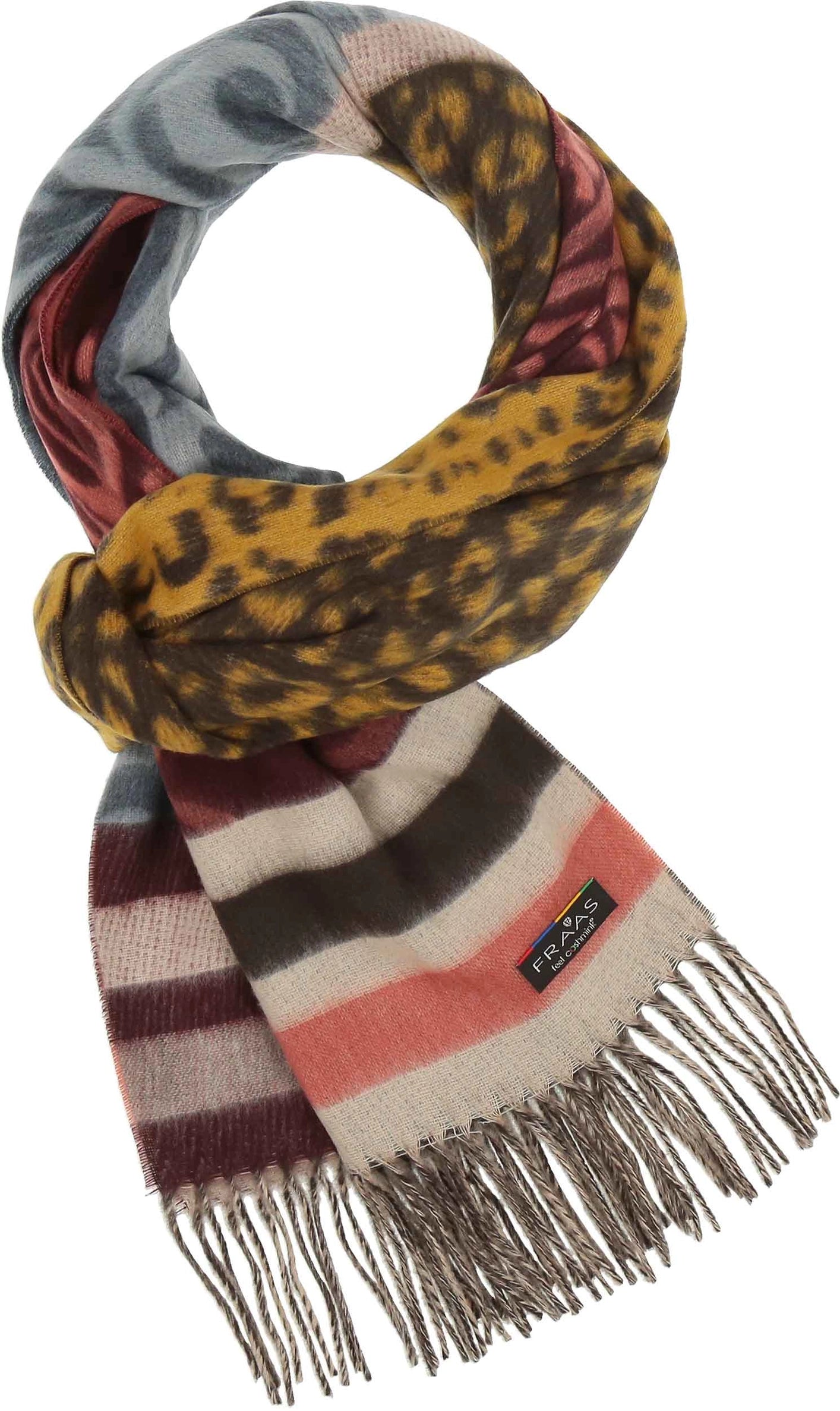 Leopard Paisley Patchwork Scarf Crystal Teal