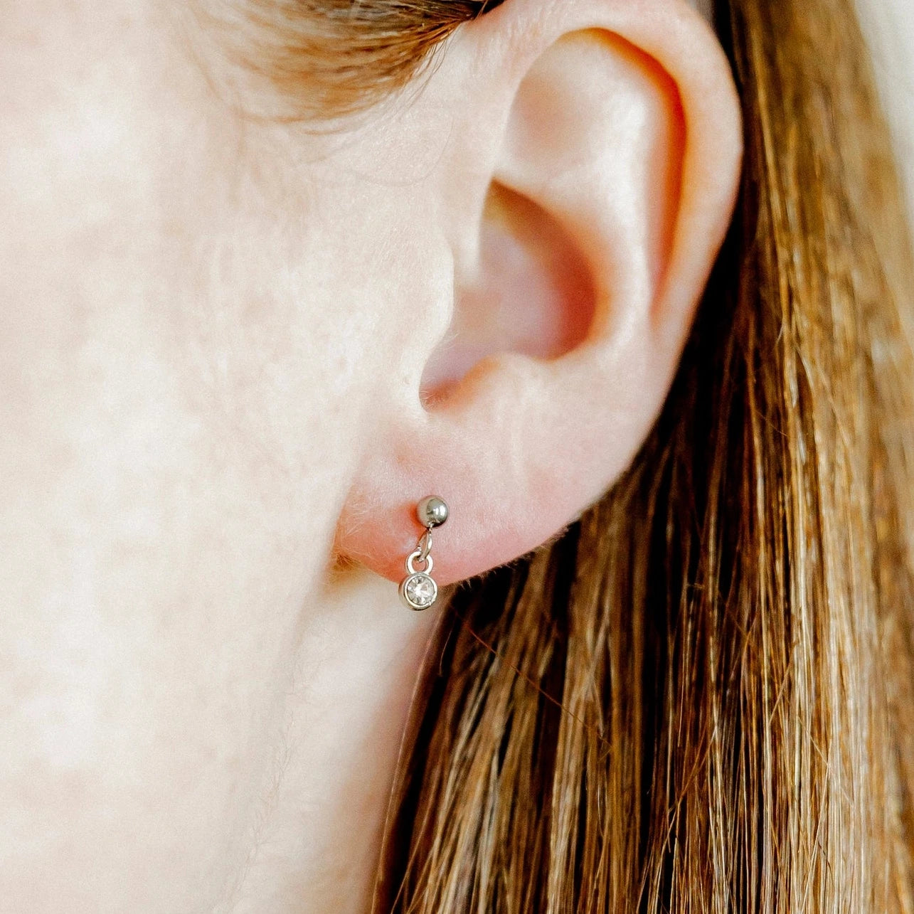 Millie Sparkle CZ Silver Screwback Stud Earrings