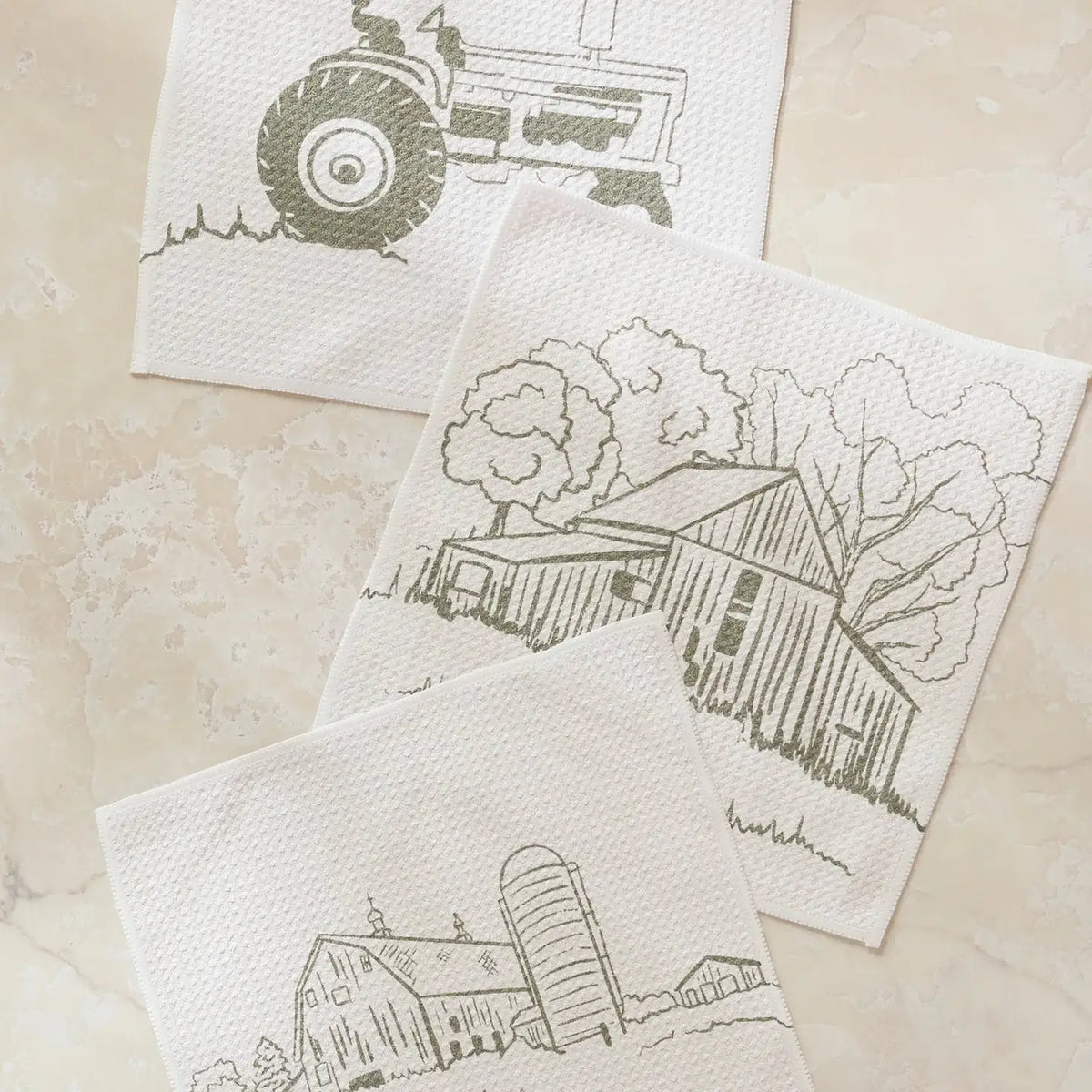 Old Farm Dishcloth Set of 3