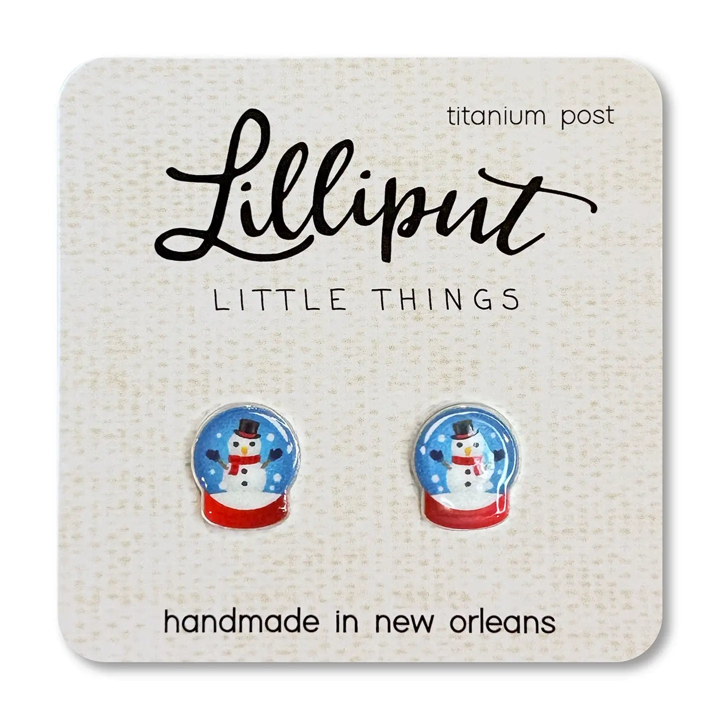 Lilliput Snowman Snow Globe Earrings