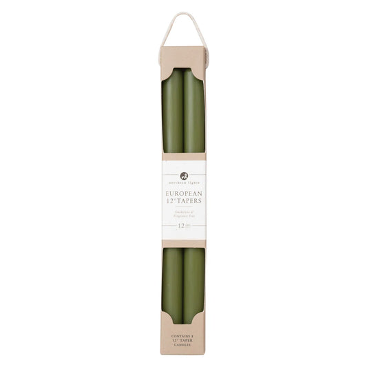Moss Green 12" Tapers 2pk