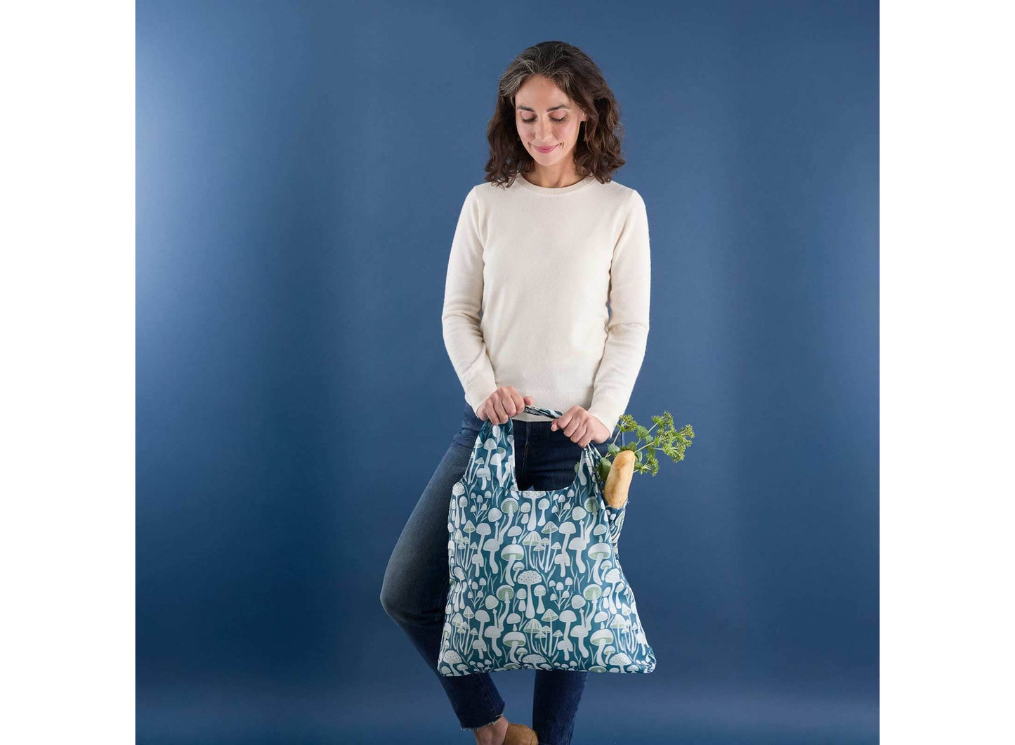 Mushrooms Blu Bag in a Pouch
