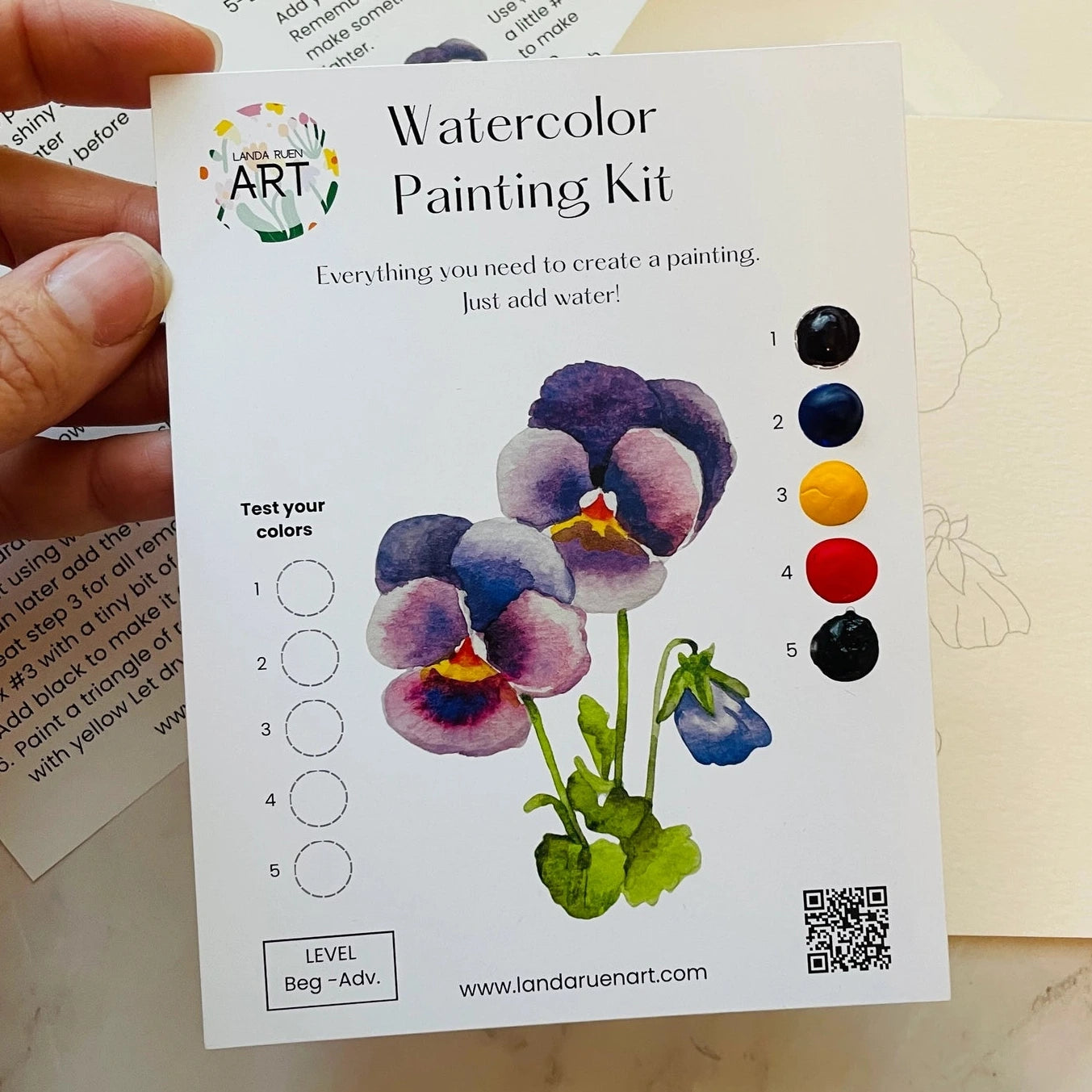 Pansy Watercolor Kit