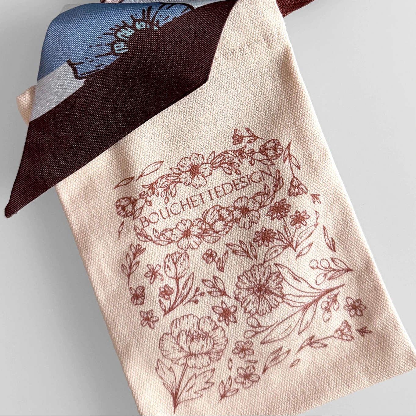 Bunny Glen Bue Skinny Silk Scarf