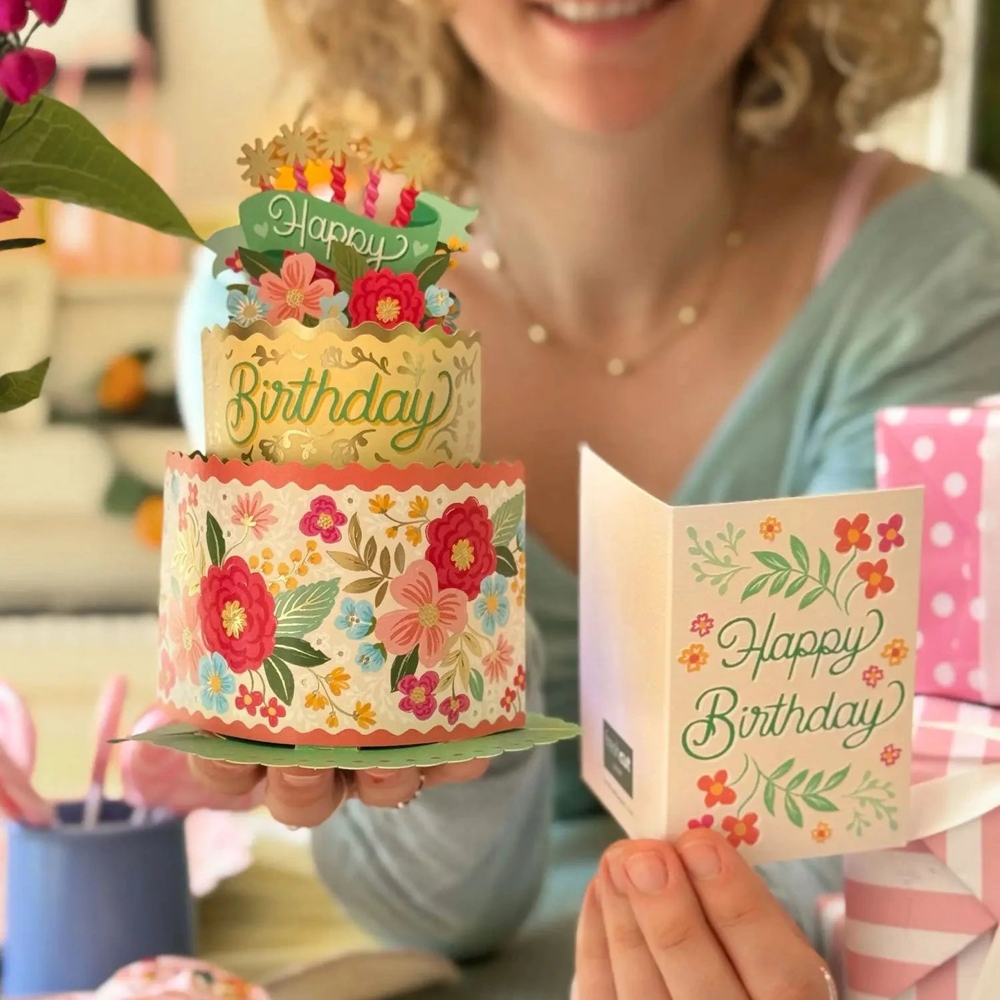 Mini Blooming Birthday Cake Pop-up Card