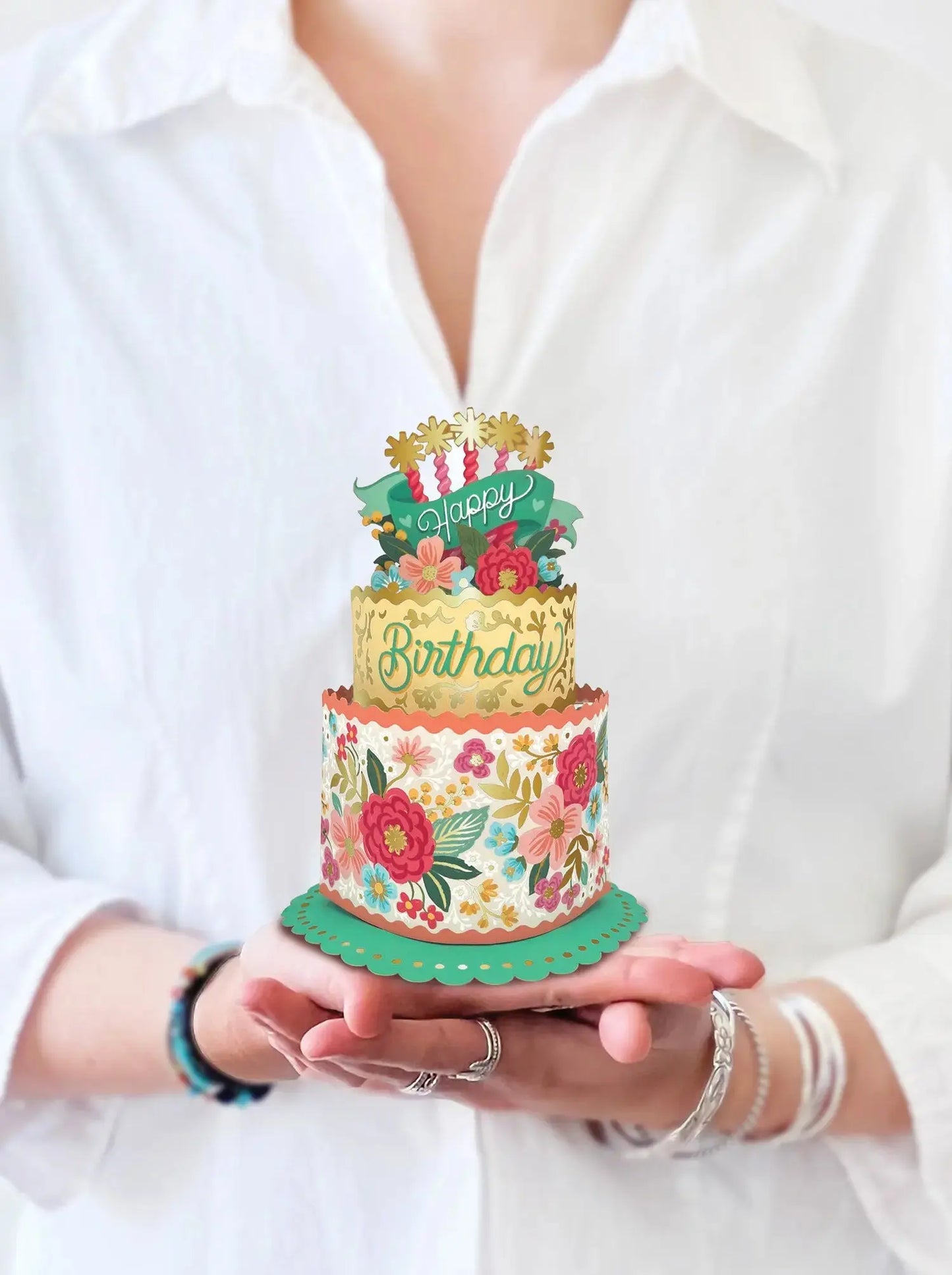 Mini Blooming Birthday Cake Pop-up Card