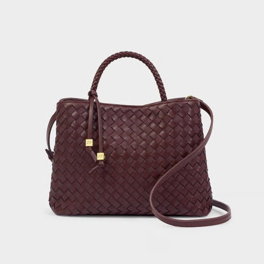 Nova Cherry Hand Woven Top Handle Bag