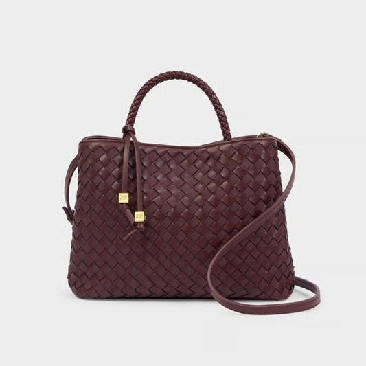 Nova Cherry Hand Woven Top Handle Bag