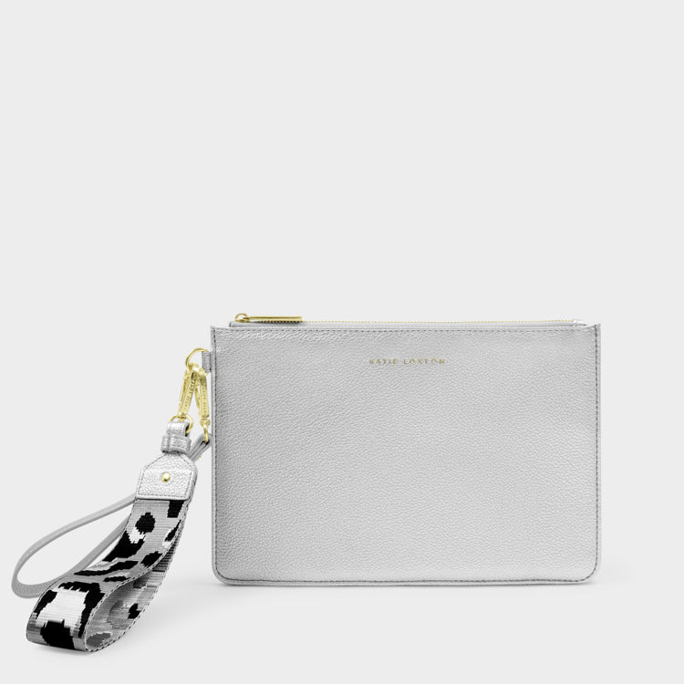 Hallie Wristlet Pouch Silver