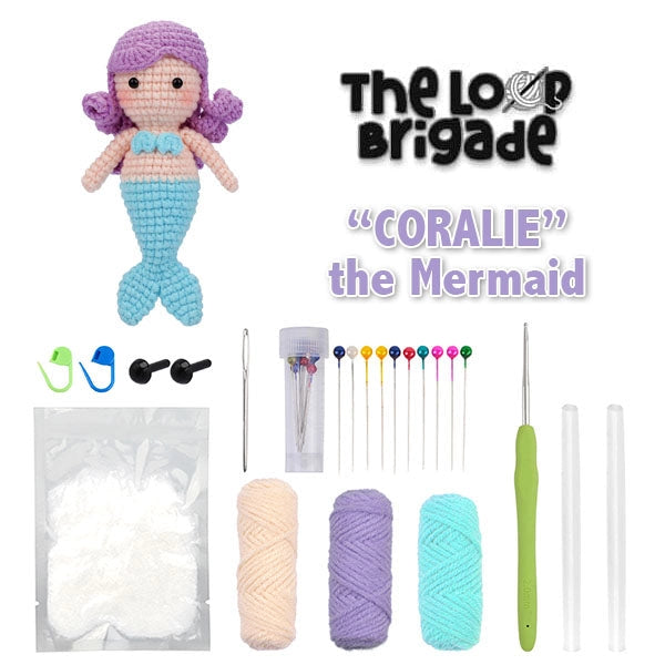 The LOOP Brigade Mini Crochet Kit Coralie the Mermaid Sale