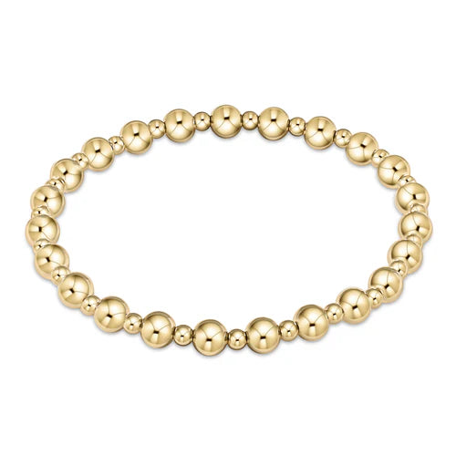 Extends Classic Grateful Pattern 5mm Bead Bracelet Gold