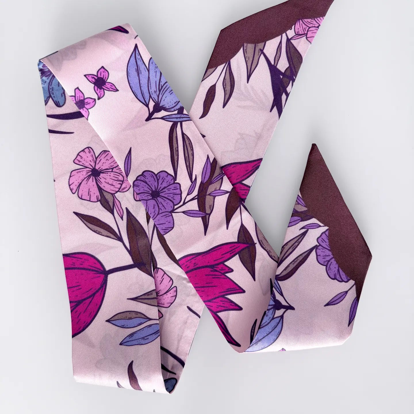 Vibrant Florals Skinny Silk Scarf Vibrant Florals