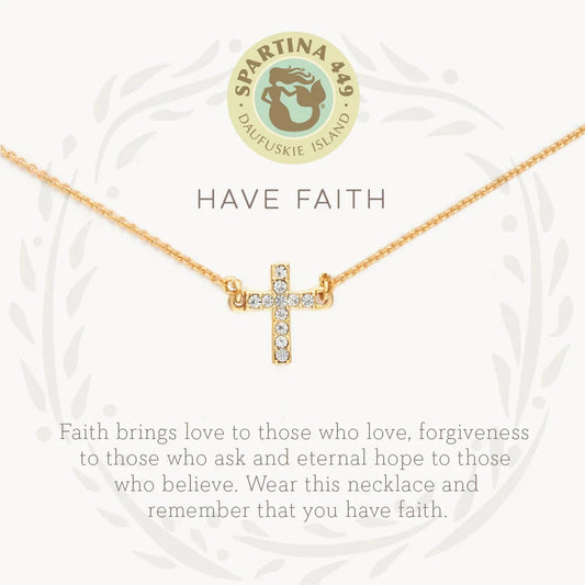 Sea La Vie Necklace Have Faith Cross Gold