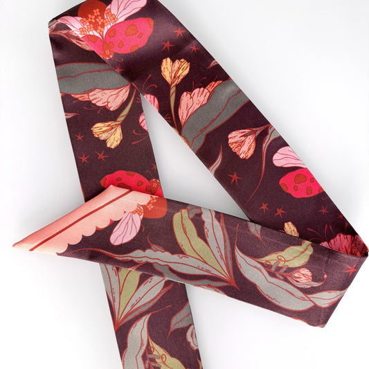 Lady Bug Fleur Skinny Silk Scarf