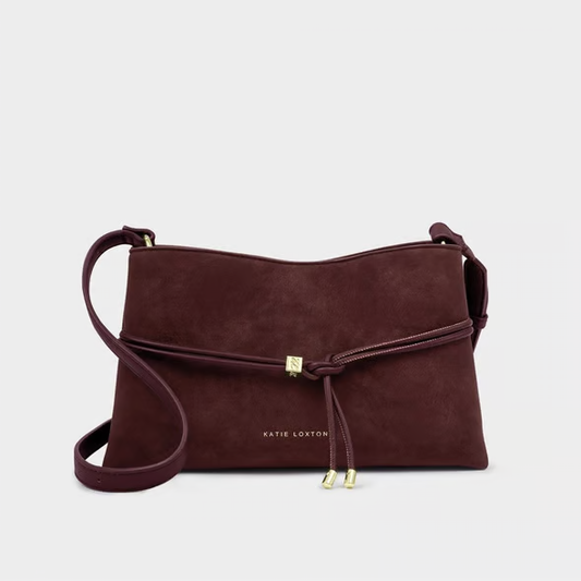 Lori Cherry Suedette Crossbody Bag