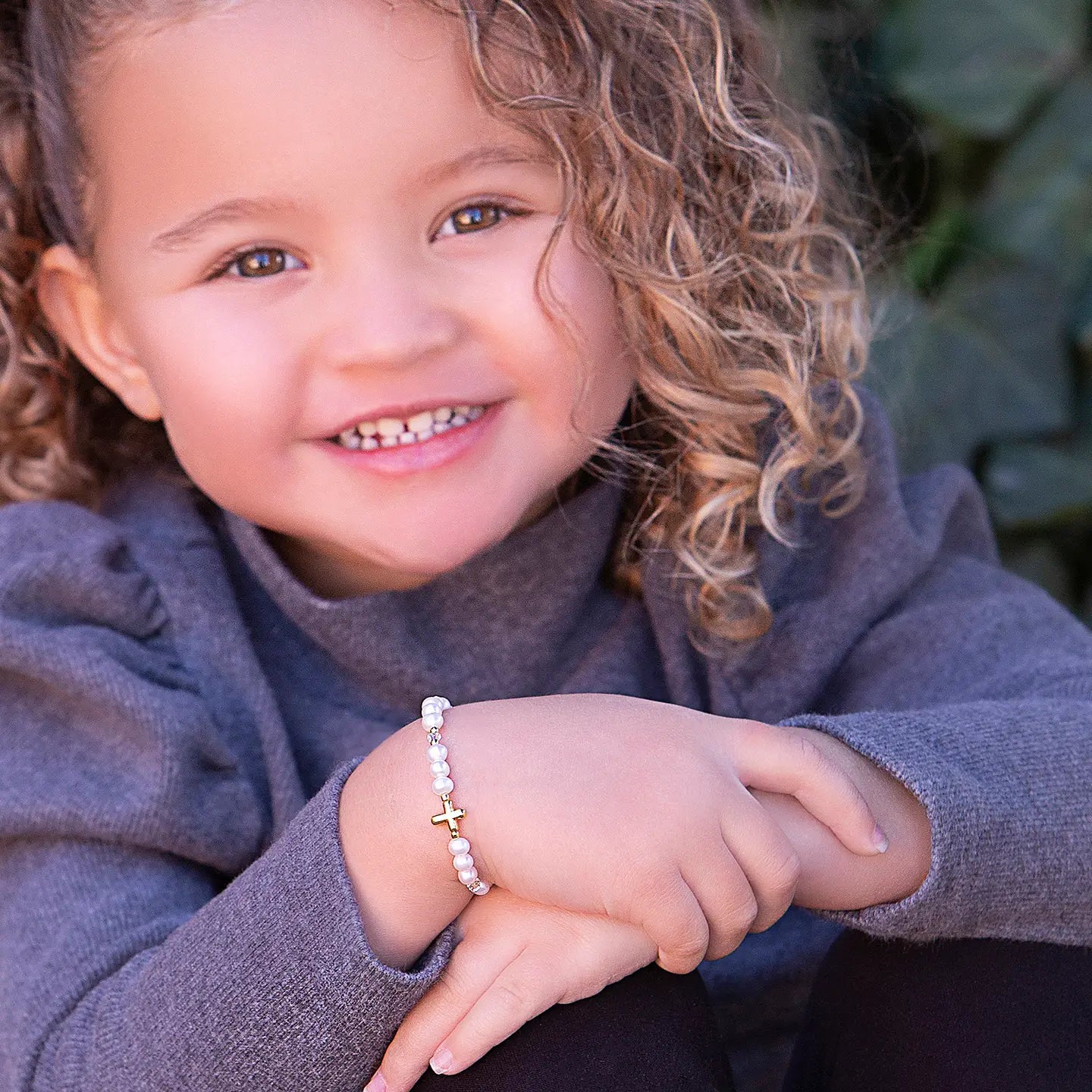 Eve 14K Gold-Plated Baby Cross Bracelet Baptism Gift