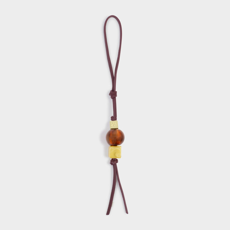 Beaded Keyring Bag Charm Bitter Chocolate