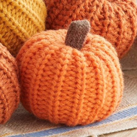 True Orange Colorful Knit Pumpkin Mini