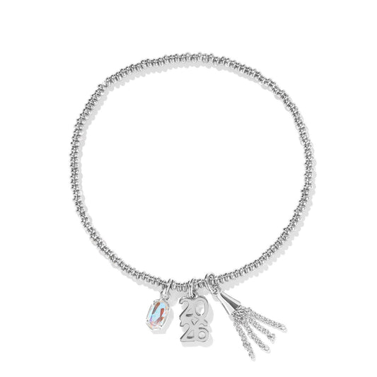 2026 Graduation Stretch Bracelet Silver