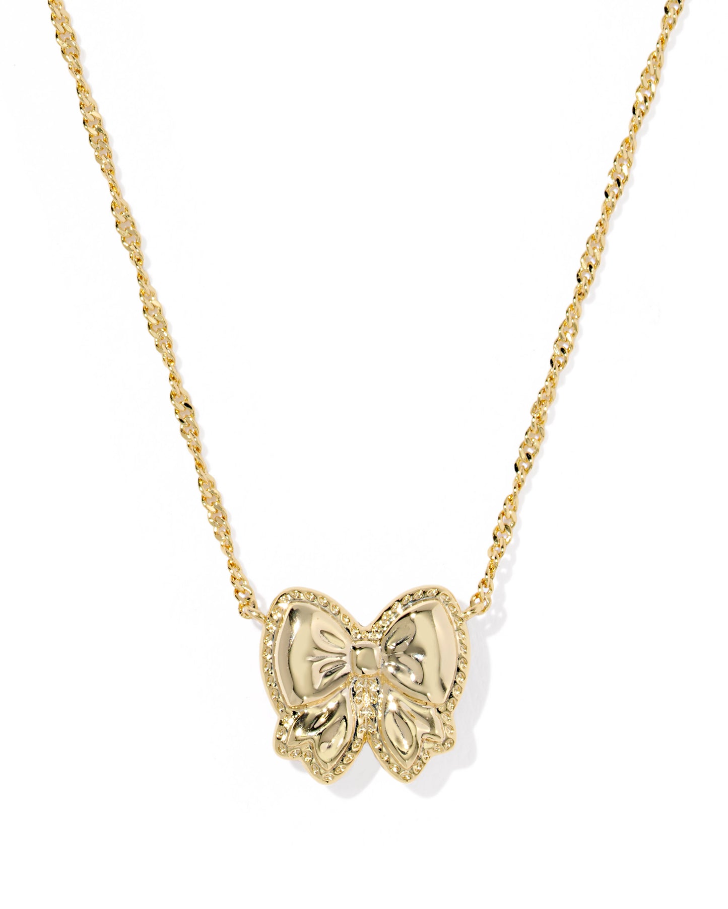 Haley Bow Short Pendant Necklace Gold Rose Violet Mother of Pearl