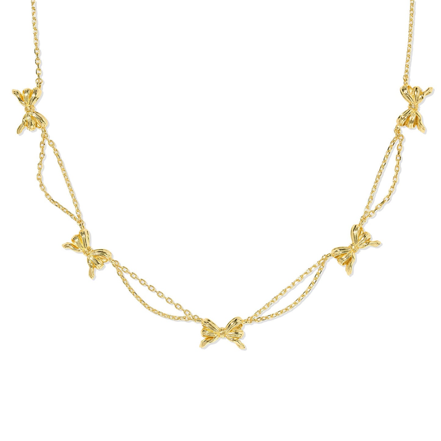 Bow Strand Necklace Gold