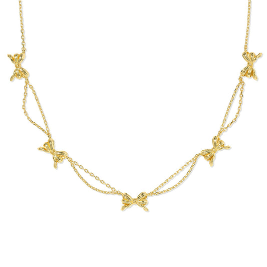 Bow Strand Necklace Gold