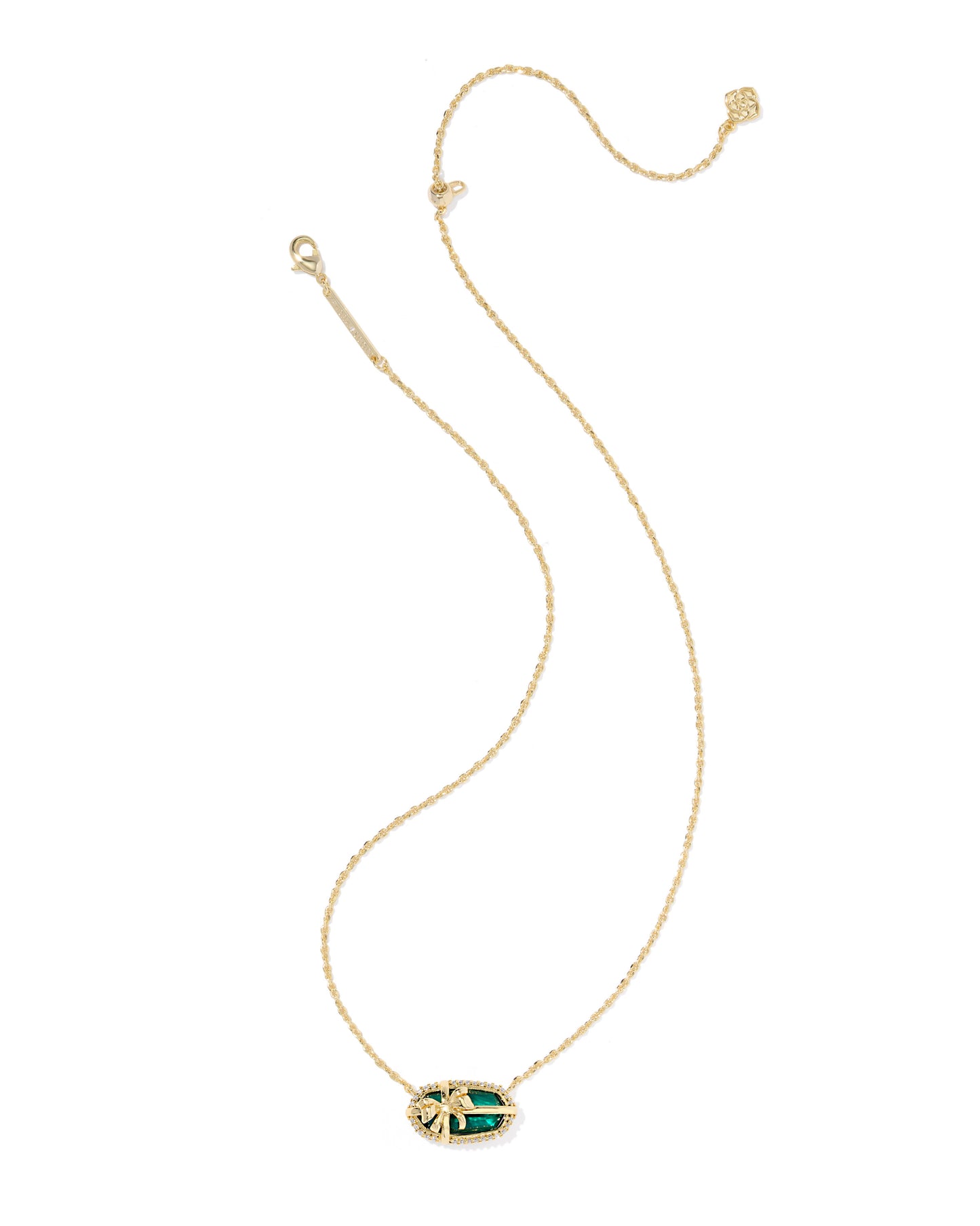 Elisa Bow Short Pendant Necklace Gold Pine Illusion
