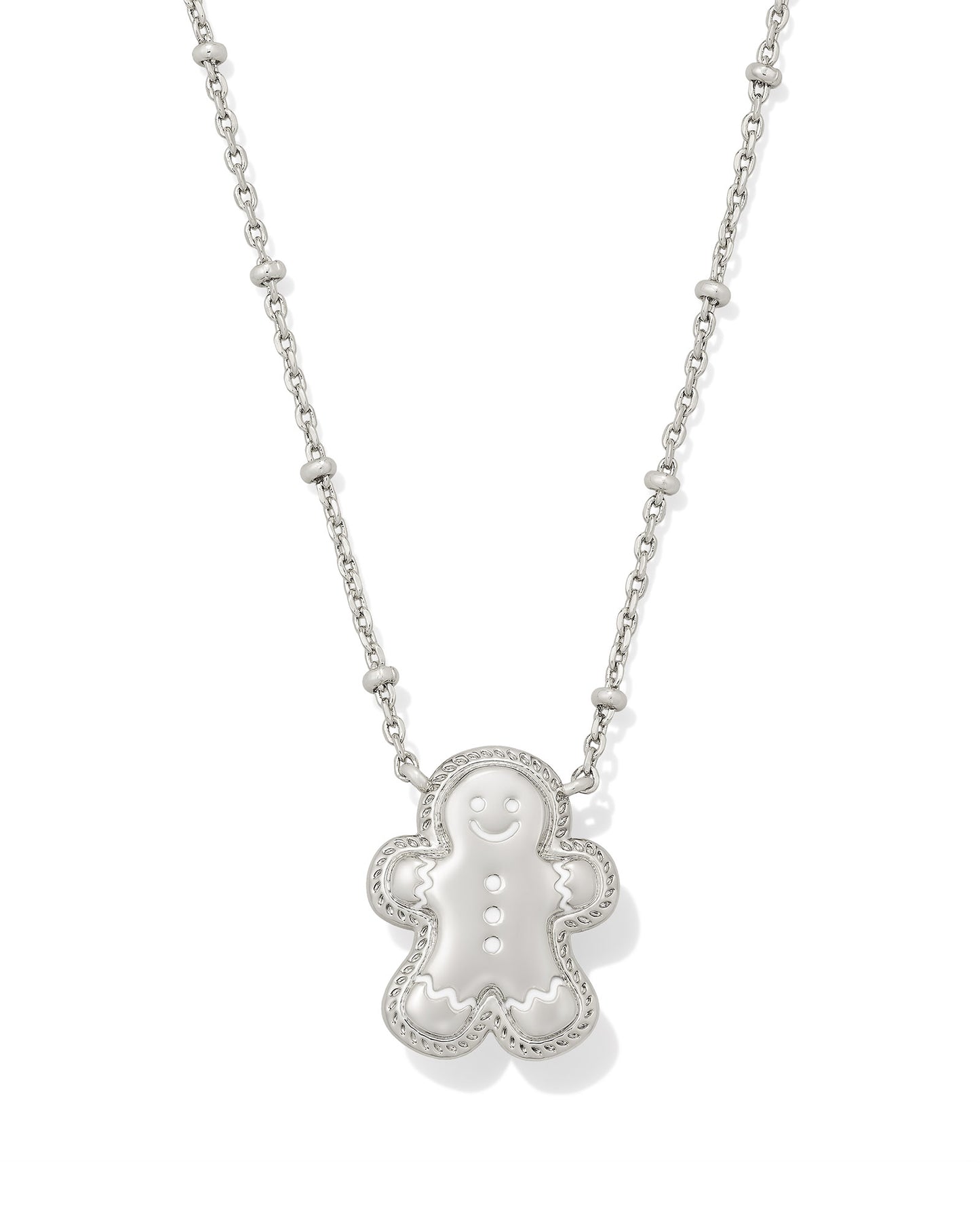 Gingerbread Short Pendant Necklace Silver Brown Goldstone