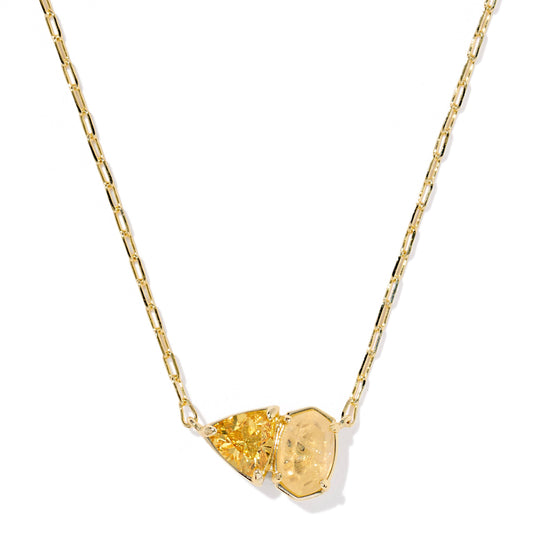 Tatum Short Pendant Necklace Gold Golden Yellow Mix