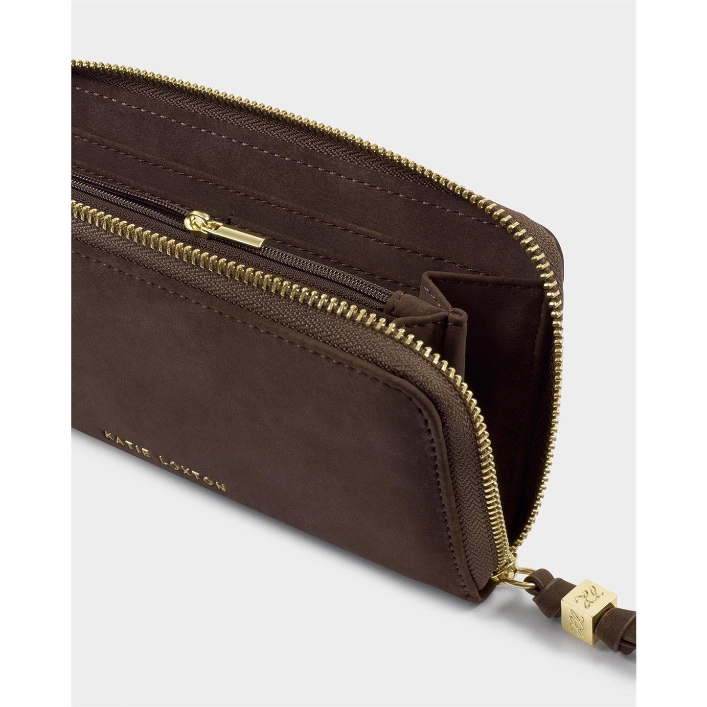 Bitter Chocolate Suedette Large Wallet/Clutch