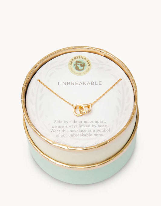Sea La Vie Necklace 18" Unbreakable Double Rings Gold