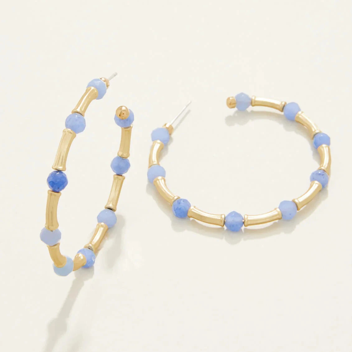 Calm Waters Hoop Earrings Blue Aventurine